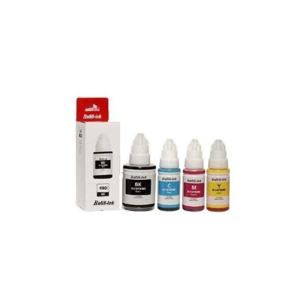 Kit Recharge D'Encre 4 Couleurs 100ml - Noir/Rouge/Jaune/Bleu - Pour Canon G2410