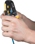 Klein Tools VDV226-110 Ratcheting Modular Data Cable Crimper / Wire Stripper / Wire Cutter for RJ11/RJ12 Standard, RJ45 Pass-Thru Connectors