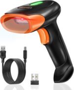 KUIIYER Wireless Barcode Scanner, 2D QR 1D Bar Code Scanners Handheld Barcode Reader with Updated 800 X 600 Pixel CMOS & Built-in Light, Plug & Play for Computers, PC, Laptop,...