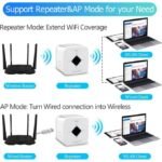 Mini Répéteur WiFi 300Mbps 2.4GHz,amplificateur De Signal WiFi,extension De Réseau Sans Fil,booster