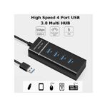 Multi HUB Splitter D'extension USB 3.0 à Haute Vitesse 4 Ports USB 3.0-noir