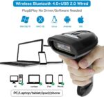 NETUM Bluetooth Barcode Scanner, Compatible with 2.4G Wireless & Bluetooth Function & Wired Connection, Connect Smart Phone, Tablet, PC, CCD Bar Code Reader Work with Windows,...