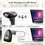 NETUM Bluetooth Barcode Scanner, Compatible with 2.4G Wireless & Bluetooth Function & Wired Connection, Connect Smart Phone, Tablet, PC, CCD Bar Code Reader Work with Windows,...