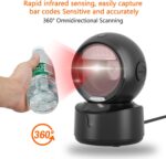 NetumScan Automatic Omnidirectional Desktop Barcode Scanner, Hands-Free USB Wired QR Barcode Reader, 1D 2D Bar Code Image Sensing for Warehouse, Supermarket, Retail Store,...