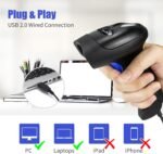 NetumScan USB 1D Barcode Scanner, Handheld Wired CCD Barcode Reader Supports Screen Scan UPC Bar Code Reader for Warehouse, Library, Supermarket