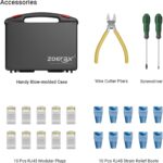 Network Tool Kit, ZOERAX 11 in 1 Professional RJ45 Crimp Tool Kit - Pass Through Crimper, RJ45 Tester, 110/88 Punch Down Tool, Stripper, Cutter, Cat6 Pass Through Connectors and...
