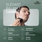 Panasonic ARC5 Palm-Sized Electric Razor, Handheld Luxury Compact Travel Shaver with 5-Blade Cutting System and USB-C Charging, Wet/Dry - ES-PV3A-K