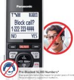 Panasonic Cordless Phone with Advanced Call Block, Link2Cell Bluetooth, One-Ring Scam Alert, and 2-Way Recording with Answering Machine, 5 Handsets - KX-TGF975B (Black with...