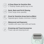Panasonic Electric Bikini Trimmer, Women's Waterproof, Full-Body Cordless Electric Razors for Women with Bikini Attachments, 3 Hypoallergenic Blades, for Travel, Shower and...