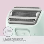 Panasonic Electric Bikini Trimmer, Women's Waterproof, Full-Body Cordless Electric Razors for Women with Bikini Attachments, 3 Hypoallergenic Blades, for Travel, Shower and...