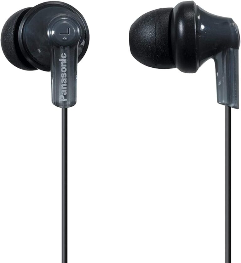 Panasonic ErgoFit Wired Earbuds, 3.5mm Jack In-Ear Headphones Wired with Dynamic Crystal-Clear Sound and Ultra Soft Ergonomic Custom-Fit Earpieces (S/M/L), for Phones and...