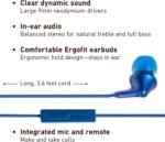 Panasonic ErgoFit Wired Earbuds with Microphone, 3.5mm Jack Headphones with Mic and Call Controller, Ergonomic Custom-Fit Earpieces (S/M/L), for Phones and Laptops -...
