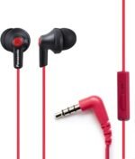 Panasonic ErgoFit Wired Earbuds With Microphone, 3.5mm Jack Headphones with Mic and Call Controller, Ergonomic Custom-Fit Earpieces (S/M/L), for Phones and Laptops -...