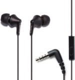 Panasonic ErgoFit Wired Earbuds With Microphone, 3.5mm Jack Wired Headphones with Mic and Call Controller, Ergonomic Custom-Fit Earpieces (S/M/L), for Phones and Laptops -...