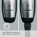 Panasonic Multi-Groomer Electric Beard Trimmer for Men, Men’s Trimmer for Beard, Hair and Body, 39 Trim Length Settings with 3 Attachments, Corded/Cordless Operation – ER-GB80-S...