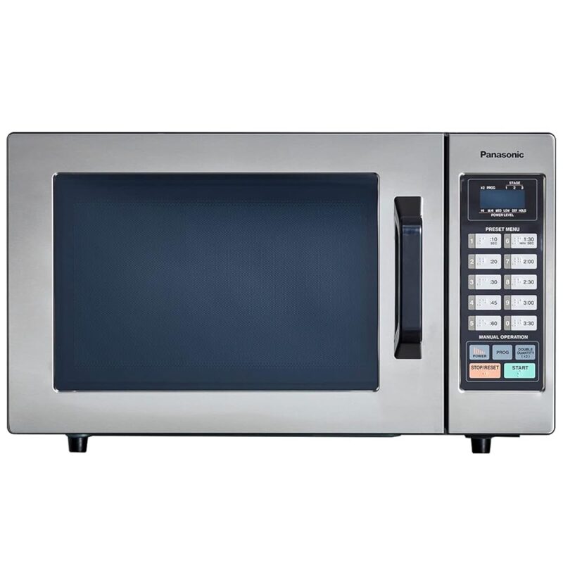 Panasonic NE-1054F Compact Light-Duty Countertop Commercial Microwave Oven with 10 Programmable Memory and Touch Screen Control, 1000W of Cooking Power, 0.8 Cu. Ft, Stainless Steel