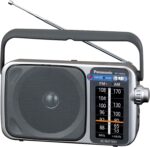 Panasonic Portable AM / FM Radio, Battery Operated Analog Radio, AC Powered, Silver (RF-2400D)