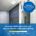 Panasonic WhisperFit Ceiling Mount Bathroom Exhaust Fan with Dimmable LED Light, 50-80-110 CFM, FV-0511VFL1