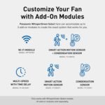 Panasonic WhisperGreen Select Ceiling Mount Exhaust Fan with LED Light, Customizable, 110-130-150 CFM, FV-1115VKL3