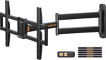 Perlegear Corner TV Wall Mount Long Arm TV Mount Bracket for 32-75 Inch TVs-Full Motion Wall Mount with 32.37” Extension & Swivel Articulating Arm & Tilt, MAX VESA 600x400mm,...
