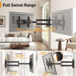 Perlegear Corner TV Wall Mount Long Arm TV Mount Bracket for 32-75 Inch TVs-Full Motion Wall Mount with 32.37” Extension & Swivel Articulating Arm & Tilt, MAX VESA 600x400mm,...