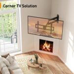 Perlegear Corner TV Wall Mount Long Arm TV Mount Bracket for 32-75 Inch TVs-Full Motion Wall Mount with 32.37” Extension & Swivel Articulating Arm & Tilt, MAX VESA 600x400mm,...
