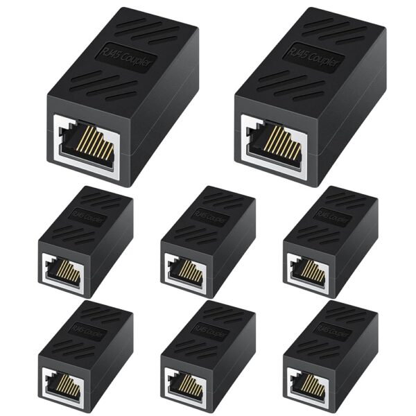 RJ45 Coupler, Ethernet Coupler-Female to Female Internet Network Cable Extender for Cat7/Cat6/Cat5e/Cat5, 8 Pack