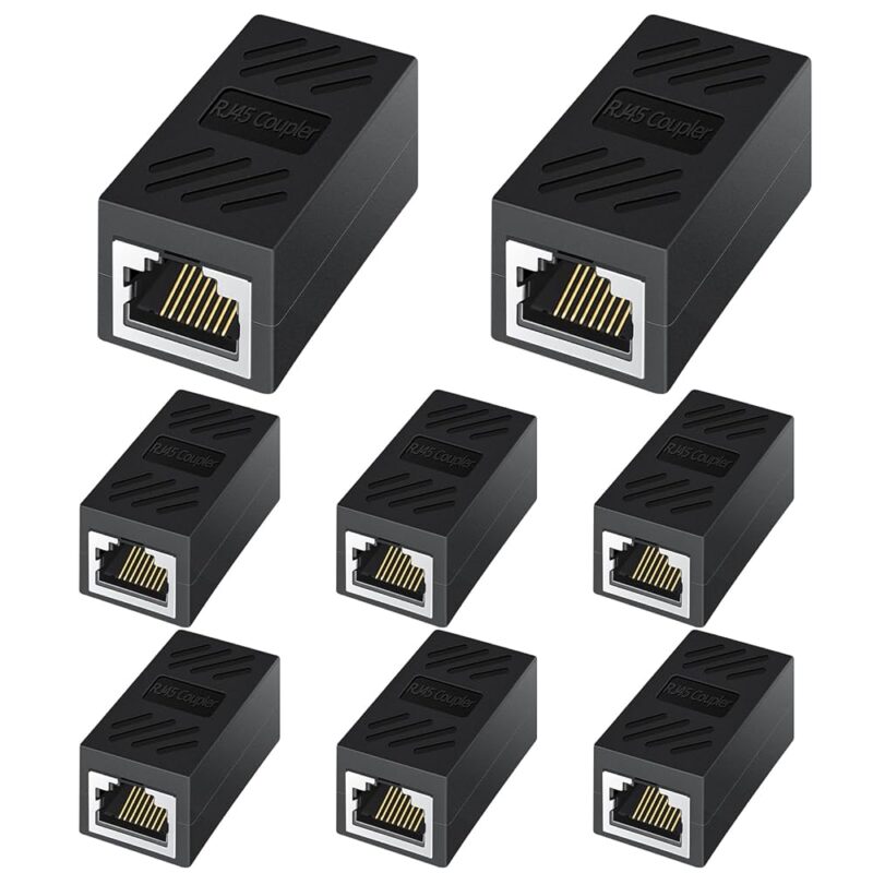 RJ45 Coupler, Ethernet Coupler-Female to Female Internet Network Cable Extender for Cat7/Cat6/Cat5e/Cat5, 8 Pack