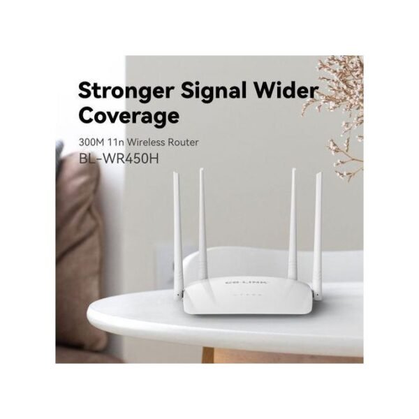 Routeur WiFi Sans Fil Haut Débit WR450H 300 Mbps,mini Amplificateur De Signal WiFi,4 Antennes-Blanc