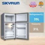 Skyrun 70 Litres Double Door Top Mount Fridge (BCD-85HC) - Starry Night Black.