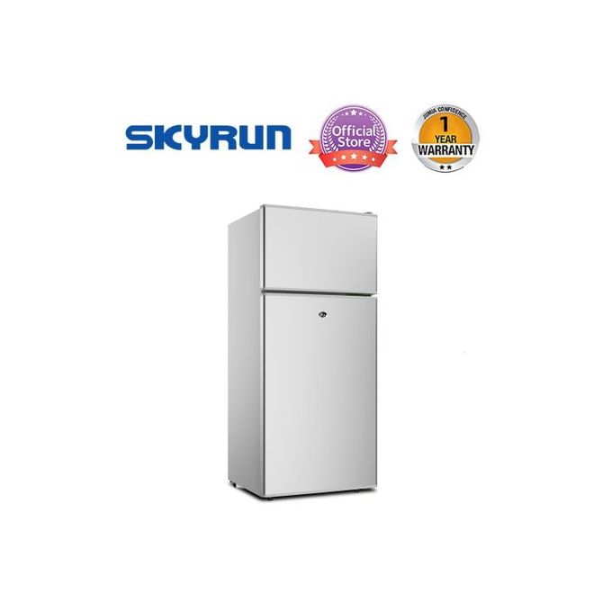 Skyrun 85 Litres Double Door Top Mount Fridge (BCD-108J) - Silver.