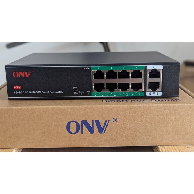 Switch ONV Smart PoE – (8 Ports PoE + 2 Ports Uplinks) – 120W