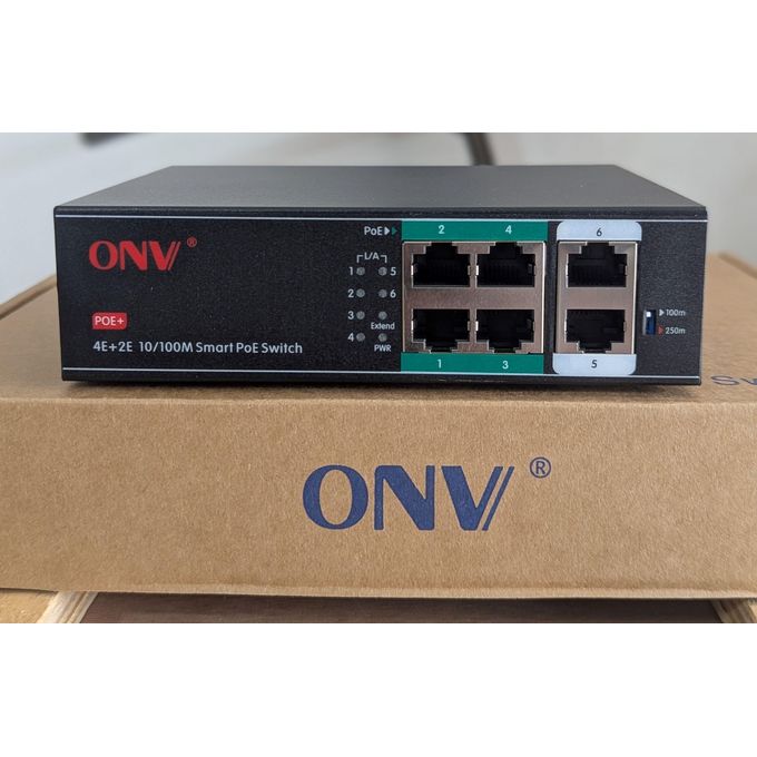 Switch Smart PoE ONV-H1064PL – 6 ports (4 PoE + 2 Uplink) – 65W