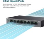TP-Link LS108GP | 8 Port PoE Gigabit Ethernet Switch | 8 PoE+ Port @ 62W | Plug & Play | Extend Mode | PoE Auto Recovery | Desktop/Wall Mount | Silent Operation