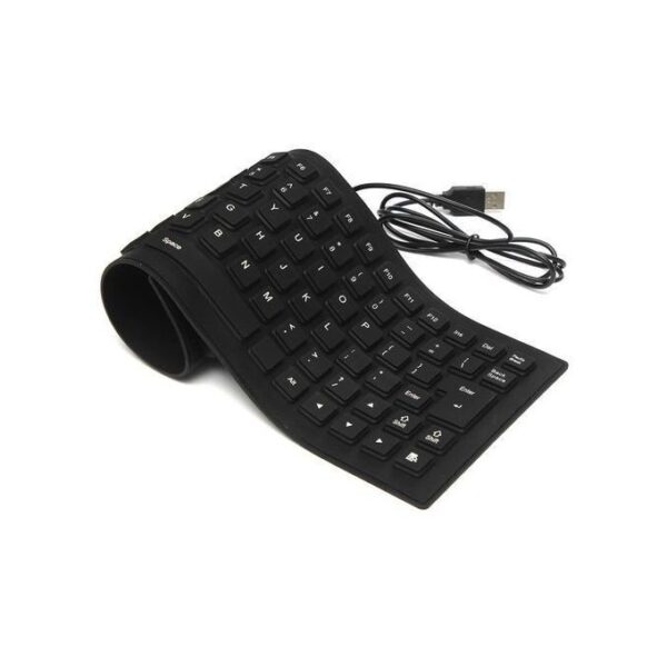 100% Genuine Original Flexible USB External Keyboard - Black