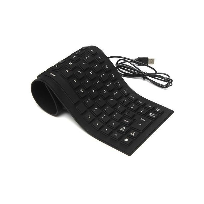 100% Genuine Original Flexible USB External Keyboard - Black