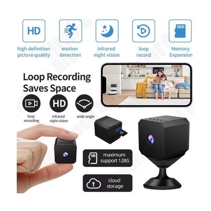 1080P Mini WiFi Hidden Camera - Night Vision, Motion Detection, Compact Design