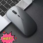2026 Portable Mini Ultra-thin Rechargeable Wireless Bluetooth Mouse Ergonomic TYPE-C Vertical Rechargeable Wireless Mouse for Laptops Gray