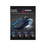 2.4G + Bluetooth 5.0 Wireless Gaming Mouse - Rechargeable, Silent Click, 2400 DPI Adjustable, RGB Ergonomic Mice for PC/Laptop