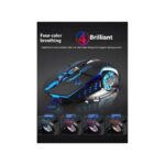 2.4G + Bluetooth 5.0 Wireless Gaming Mouse - Rechargeable, Silent Click, 2400 DPI Adjustable, RGB Ergonomic Mice for PC/Laptop