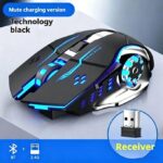 2.4G + Bluetooth 5.0 Wireless Gaming Mouse - Rechargeable, Silent Click, 2400 DPI Adjustable, RGB Ergonomic Mice for PC/Laptop