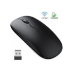 2.4G Optical Wireless Rechargeable Slim Bluetooth Mouse With USB - Black