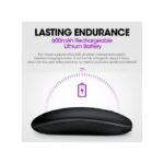 2.4G Optical Wireless Rechargeable Slim Bluetooth Mouse With USB - Black