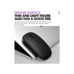 2.4G Optical Wireless Rechargeable Slim Bluetooth Mouse With USB - Black