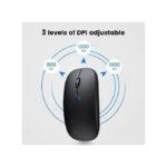 2.4G Optical Wireless Rechargeable Slim Bluetooth Mouse With USB - Black