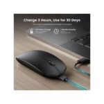 2.4G Optical Wireless Rechargeable Slim Bluetooth Mouse With USB - Black