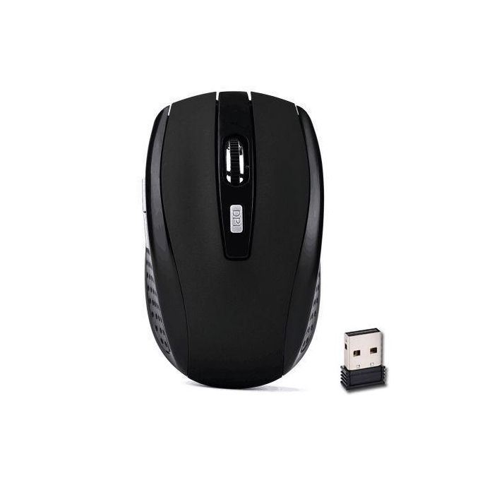 2.4G Wireless Mouse Mute USB Reception Mice Ergonomics for Laptop Office - Black
