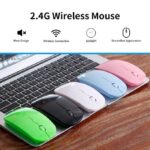 2.4G Wireless Mouse Portable Ultra-thin Mute Mouse 4 Keys Wireless Optical Mouse - Blue