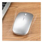 2.4GHz Ultra-Slim Rechargeable Wireless Mouse with Silent Buttons and Adjustable DPI - Silver