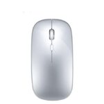 2.4GHz Ultra-Slim Rechargeable Wireless Mouse with Silent Buttons and Adjustable DPI - Silver